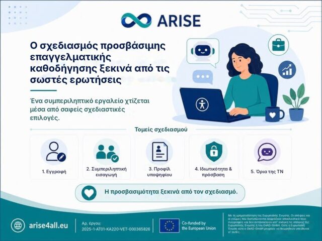 ARISE: Ο σχεδιασμός ενός προσβάσιμου εργαλείου επαγγελματικής καθοδήγησης ξεκινά από τις σωστές ερωτήσεις